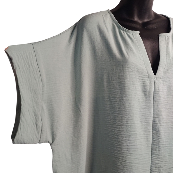 Zenana Women Plus V-Neck Dolman Short Sleeve Blouse Top Comfortable Fit Sz 3X - Picture 5 of 8